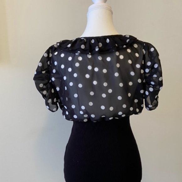 Suzy Shier Polka Dot top Size M (8-10) - Picture 2 of 3